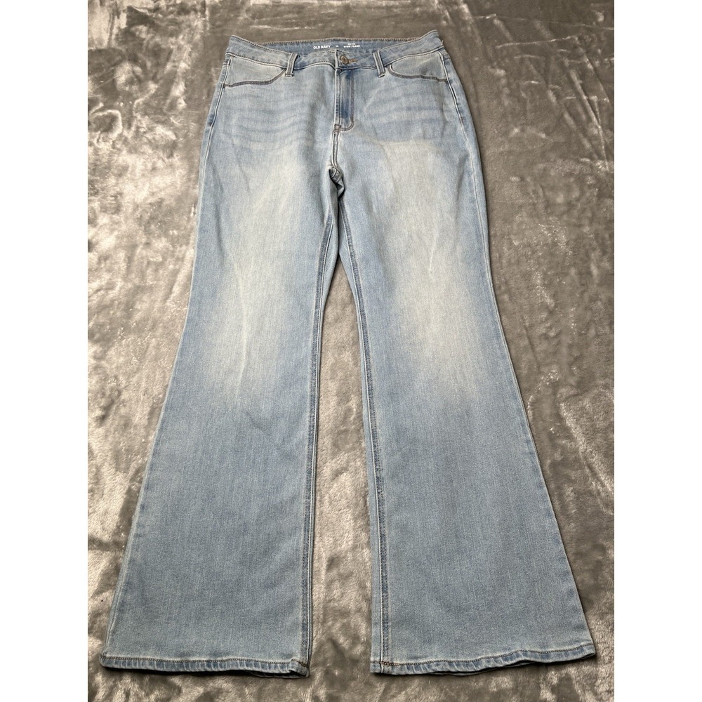 Old Navy Wow Flare Jeans Women Size‎ 10 Blue Med Wash High Rise Denim